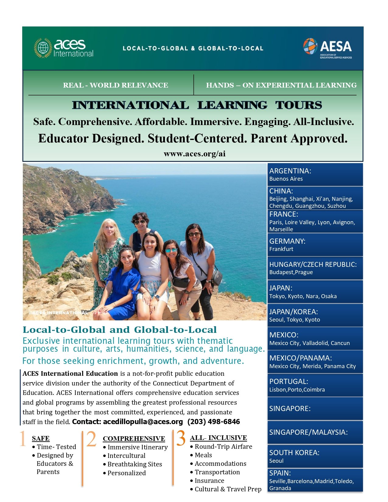Aces International Menu Of Learning Tours Page 1